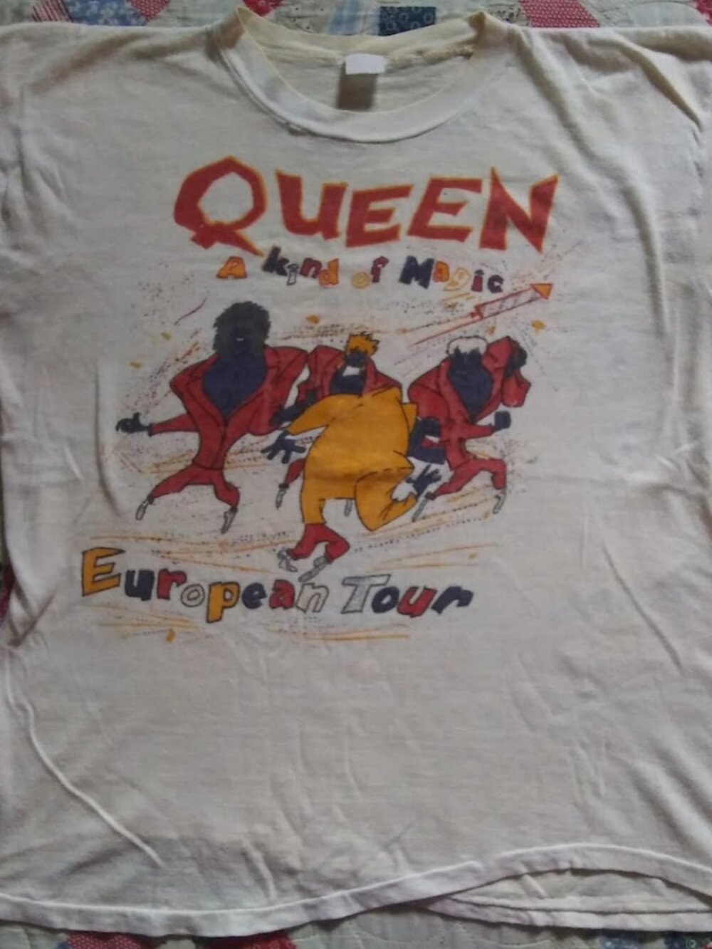 Vintage 1986 Queen Band A Kind Of Magic European Tour T-shirt